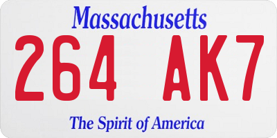 MA license plate 264AK7