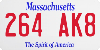 MA license plate 264AK8