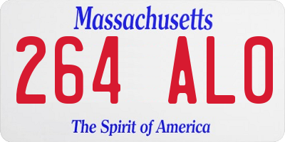 MA license plate 264AL0