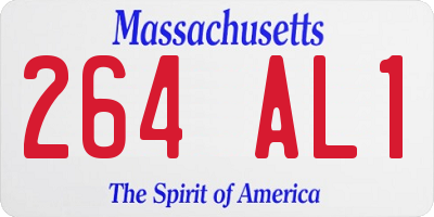 MA license plate 264AL1