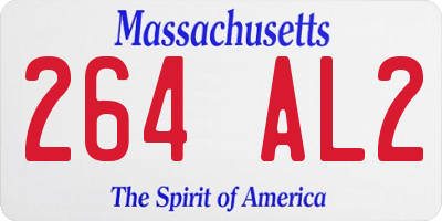 MA license plate 264AL2