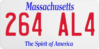 MA license plate 264AL4