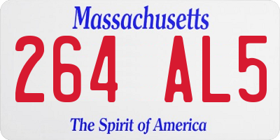 MA license plate 264AL5