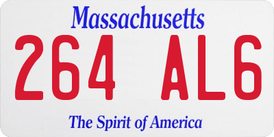 MA license plate 264AL6