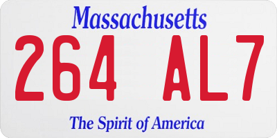 MA license plate 264AL7