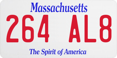 MA license plate 264AL8