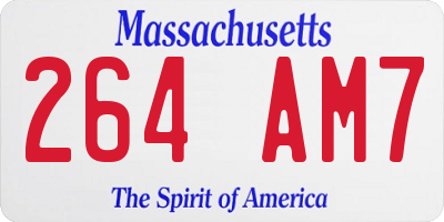 MA license plate 264AM7