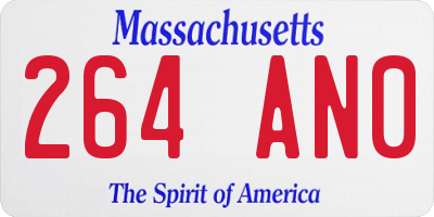 MA license plate 264AN0