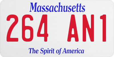 MA license plate 264AN1