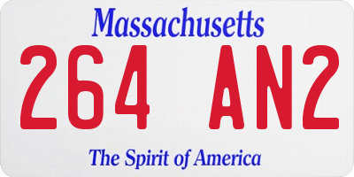 MA license plate 264AN2