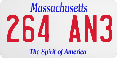MA license plate 264AN3