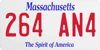 MA license plate 264AN4