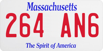 MA license plate 264AN6
