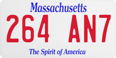 MA license plate 264AN7
