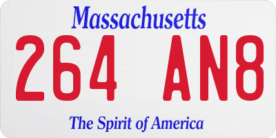 MA license plate 264AN8