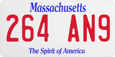 MA license plate 264AN9
