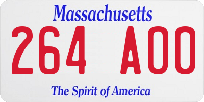 MA license plate 264AO0