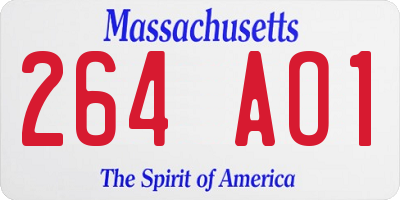 MA license plate 264AO1