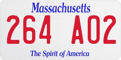 MA license plate 264AO2
