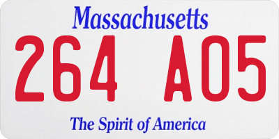 MA license plate 264AO5