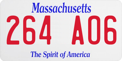MA license plate 264AO6