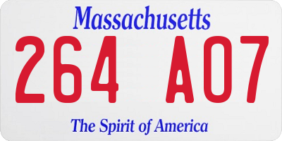 MA license plate 264AO7