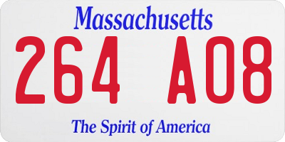 MA license plate 264AO8