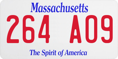 MA license plate 264AO9