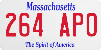 MA license plate 264AP0