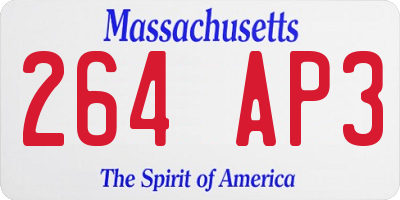 MA license plate 264AP3