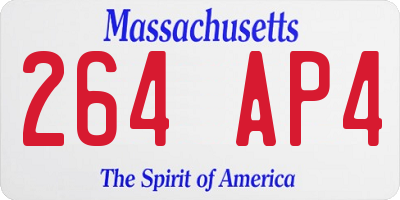 MA license plate 264AP4