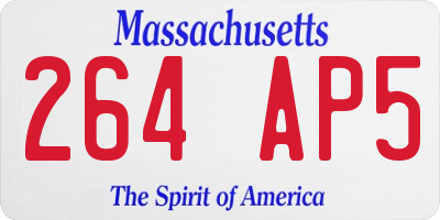 MA license plate 264AP5