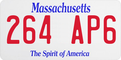 MA license plate 264AP6