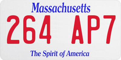 MA license plate 264AP7