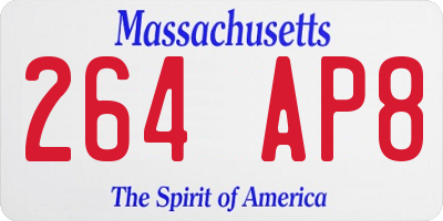 MA license plate 264AP8