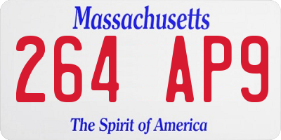MA license plate 264AP9