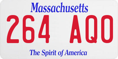 MA license plate 264AQ0