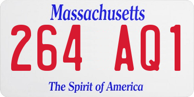 MA license plate 264AQ1