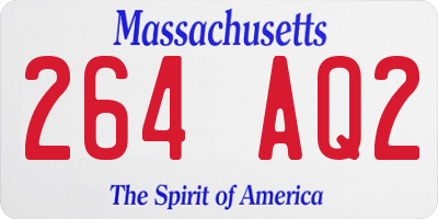 MA license plate 264AQ2