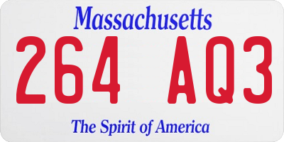 MA license plate 264AQ3