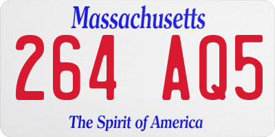 MA license plate 264AQ5