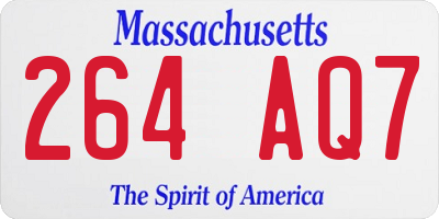MA license plate 264AQ7