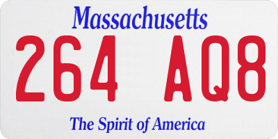 MA license plate 264AQ8
