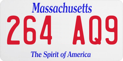 MA license plate 264AQ9
