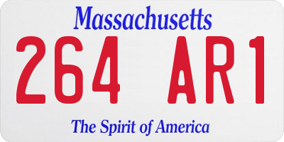 MA license plate 264AR1