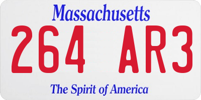 MA license plate 264AR3