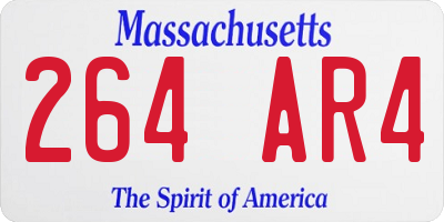 MA license plate 264AR4