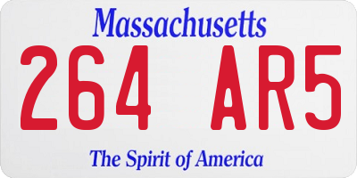 MA license plate 264AR5