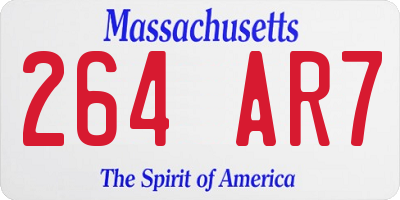 MA license plate 264AR7