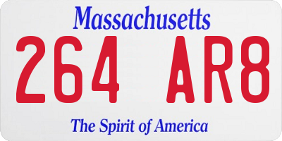 MA license plate 264AR8